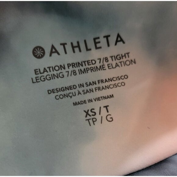 Athleta Womens Multicolor Tie Dye Elation Printed 7/8 Tight‎ Leggings Pull On XS - Picture 6 of 11